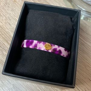 Rustic Cuff purple Leopard summer bracelet w/ Gold
